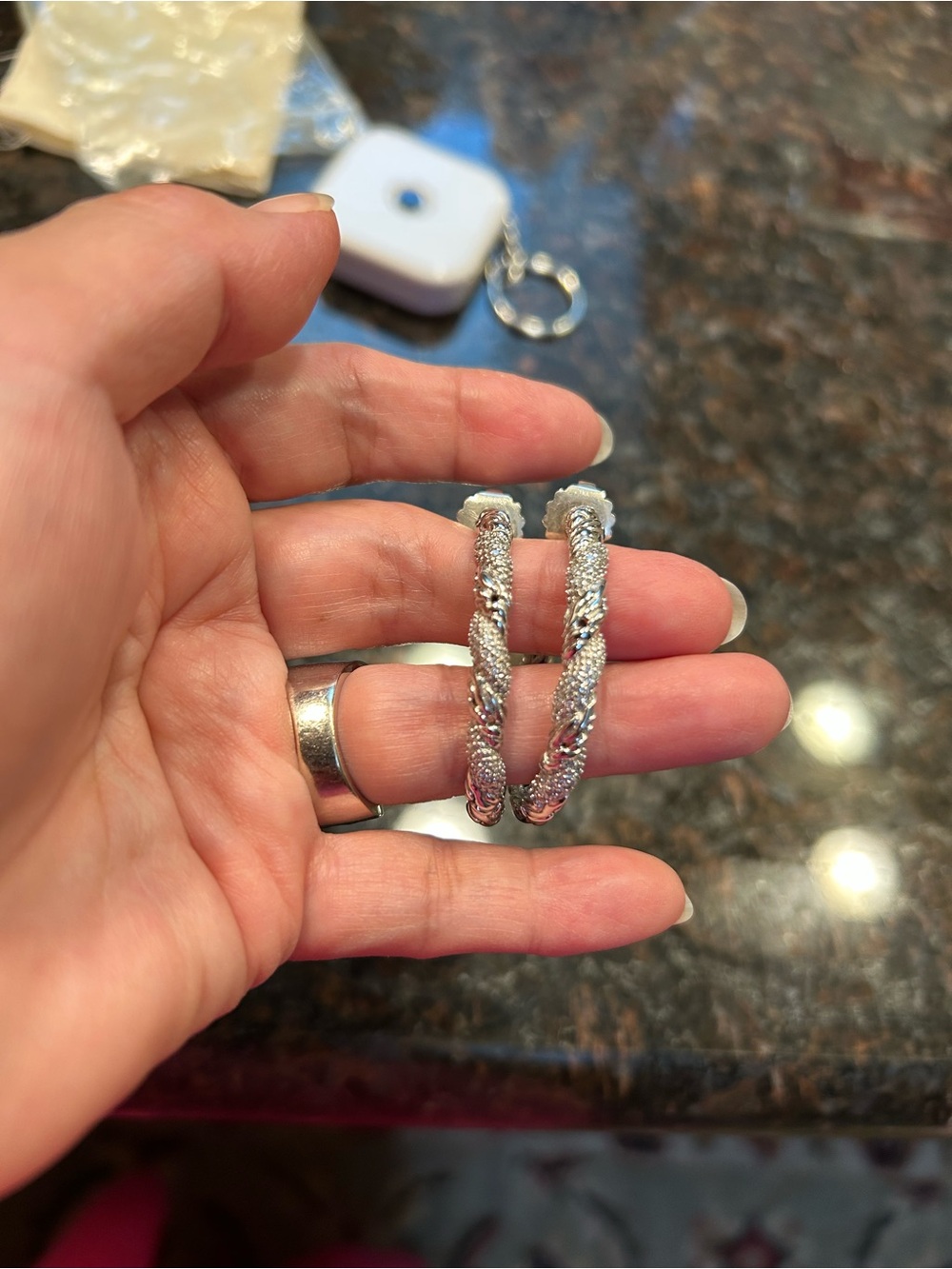 John Hardy silver and diamond earrings